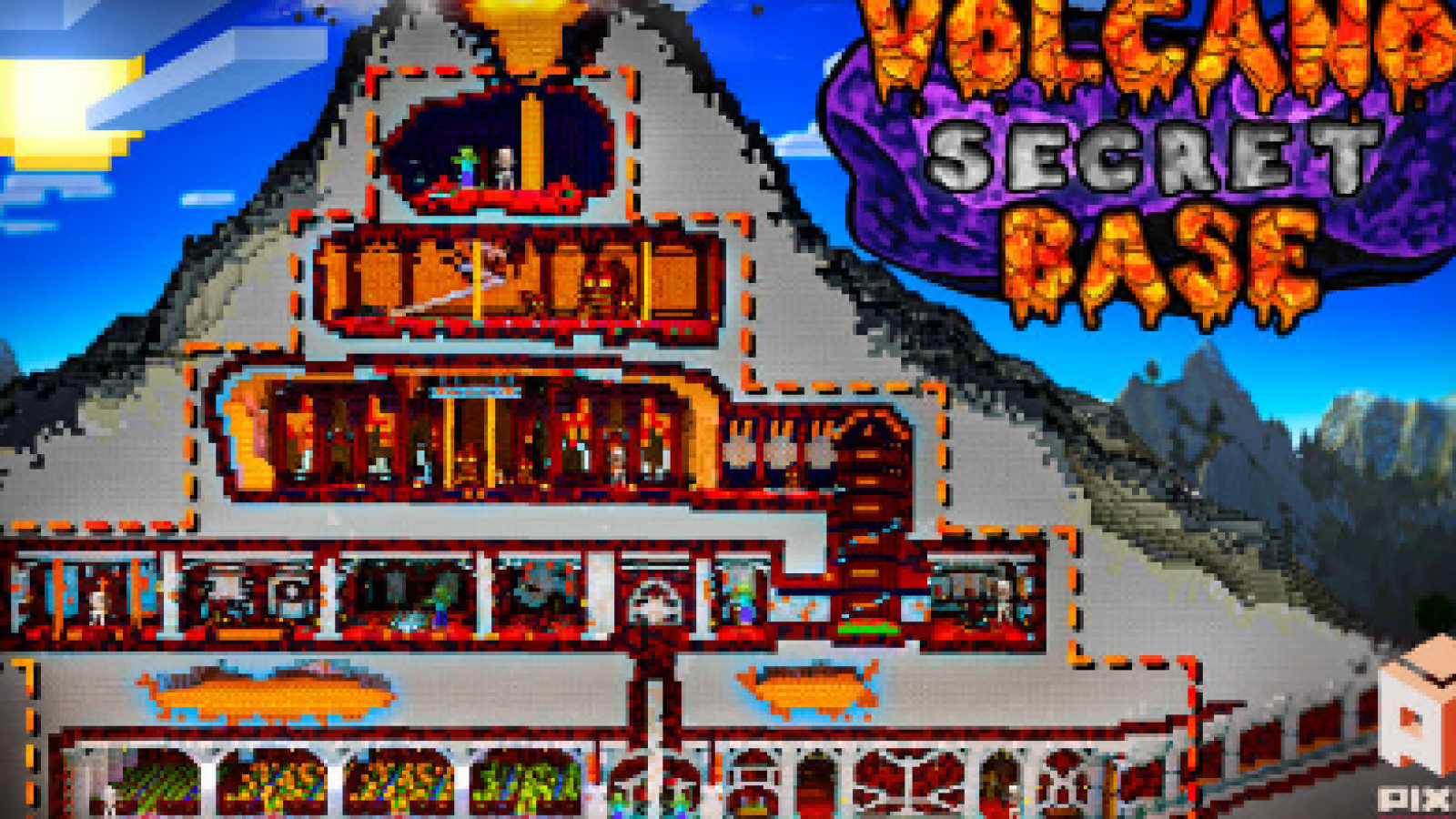 VOLCANO SECRET BASE - MINECRAFT MAP